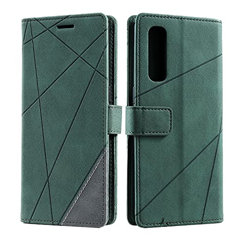 SONWO Cover per Oppo Find X2 Neo, Flip Caso in PU Pelle Case Cover Portafoglio Custodia per Oppo Find X2 Neo, [Kickstand] [Slot per Schede], Verde