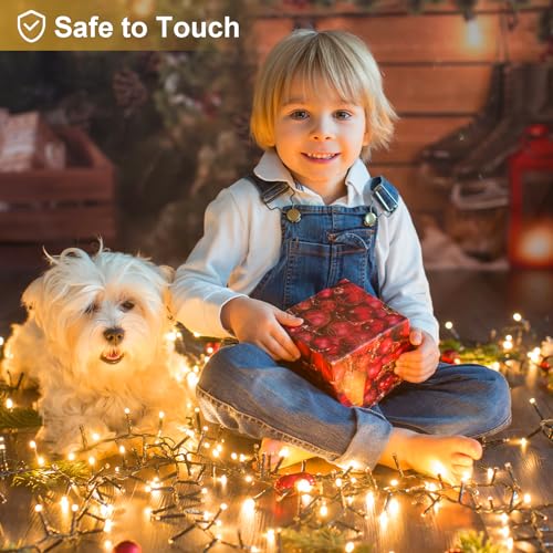 Image of 2 Pack Dual Color Changing Battery String Lights (Warm White & Multicolor) | Total 20Ft 400 LED Christmas Cluster Lights with Timer 11 Modes Waterproof Firecracker String Light for Tree Garden Decor