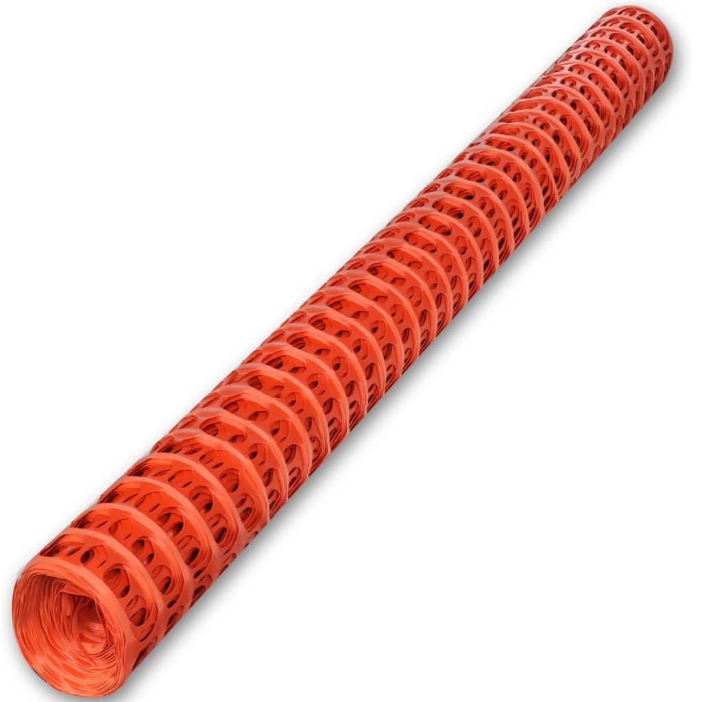 Clôture de Sécurité Orange 1 x 50 m, Filet de Balisage en Polyéthylène HDPE pour Chantier, Jardin et Travaux, Barrière de Protection Flexible et Haute Visibilité, Maille 90 x 26 mm