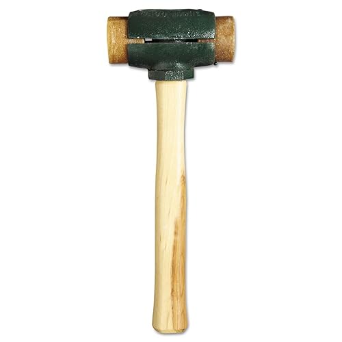 Garland Mfg 31003 Martillos de cabeza dividida, 1 14" de diámetro, mango de 14 pulgadas, cuero crudo