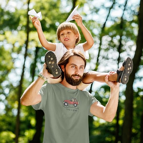 Life is Good Men's Crusher Crew Neck T-Shirt (Off-Road Jake - Moss Green, Large)
