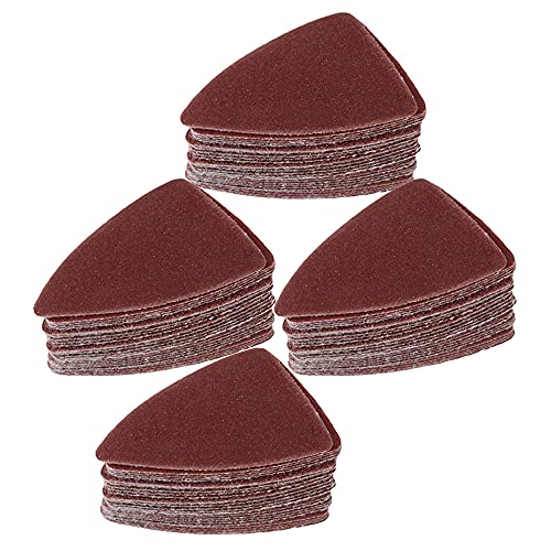 100Pcs 52X38Mm Finger Detail Sander Sandpads Assorted 60/80/120/180/240 Grits(20Pcs Of Each) Brown #TOP14