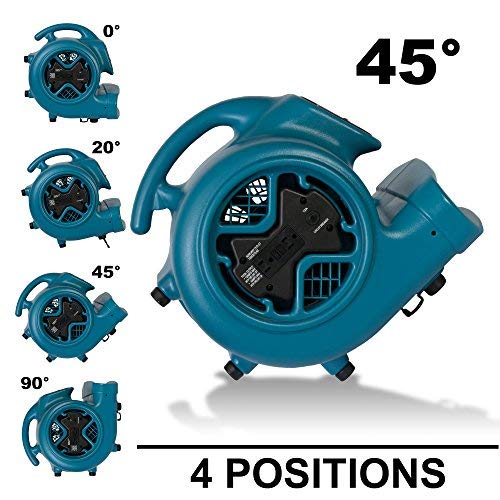 Image of XPOWER X-600A Pro 1 /3 HP 2400 CFM Centrifugal Air Mover, Carpet Dryer, Floor Fan, Blower, Daisy Chain, for Water Damage Restoration, Janitorial, Plumbing, Home Use