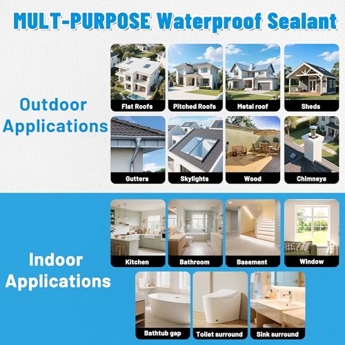 Image of Hupeyna Liquid Sealant Transparent Waterproof Coating 4L | Waterstop Waterproof Membrane for Repairing Leaks Leakproof Agent Waterproof Waterproofing for Indoor and Outdoor