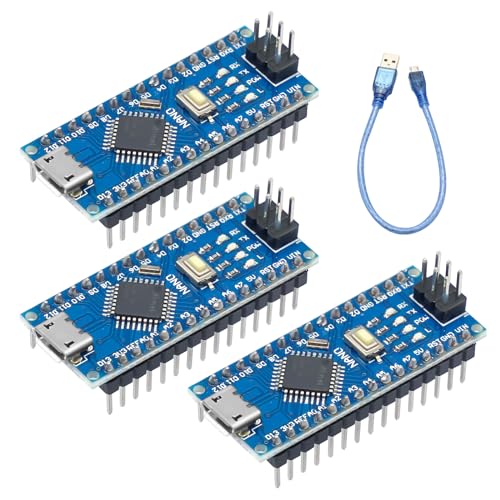 Microcontrolador Placa de Desarrollo Binghe Microcontrolador con CH340 Chip 5V 16MHz versión soldada Interfaz Micro Controlador Board, versión Mejorada con Cable USB, Compatible con Arduino