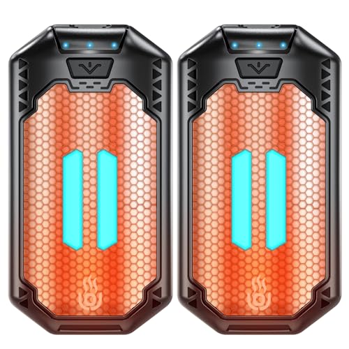 OUTJUT Hand Warmer Rechargeable 2-Pack, 6000mAh Electric Hand Warmer, 3 Heat Settings, Up to 20Hrs, Ultra Thin Portable Pocket Hand Warmer for Outdoor Sports, Winter for Men Women Reno Patients