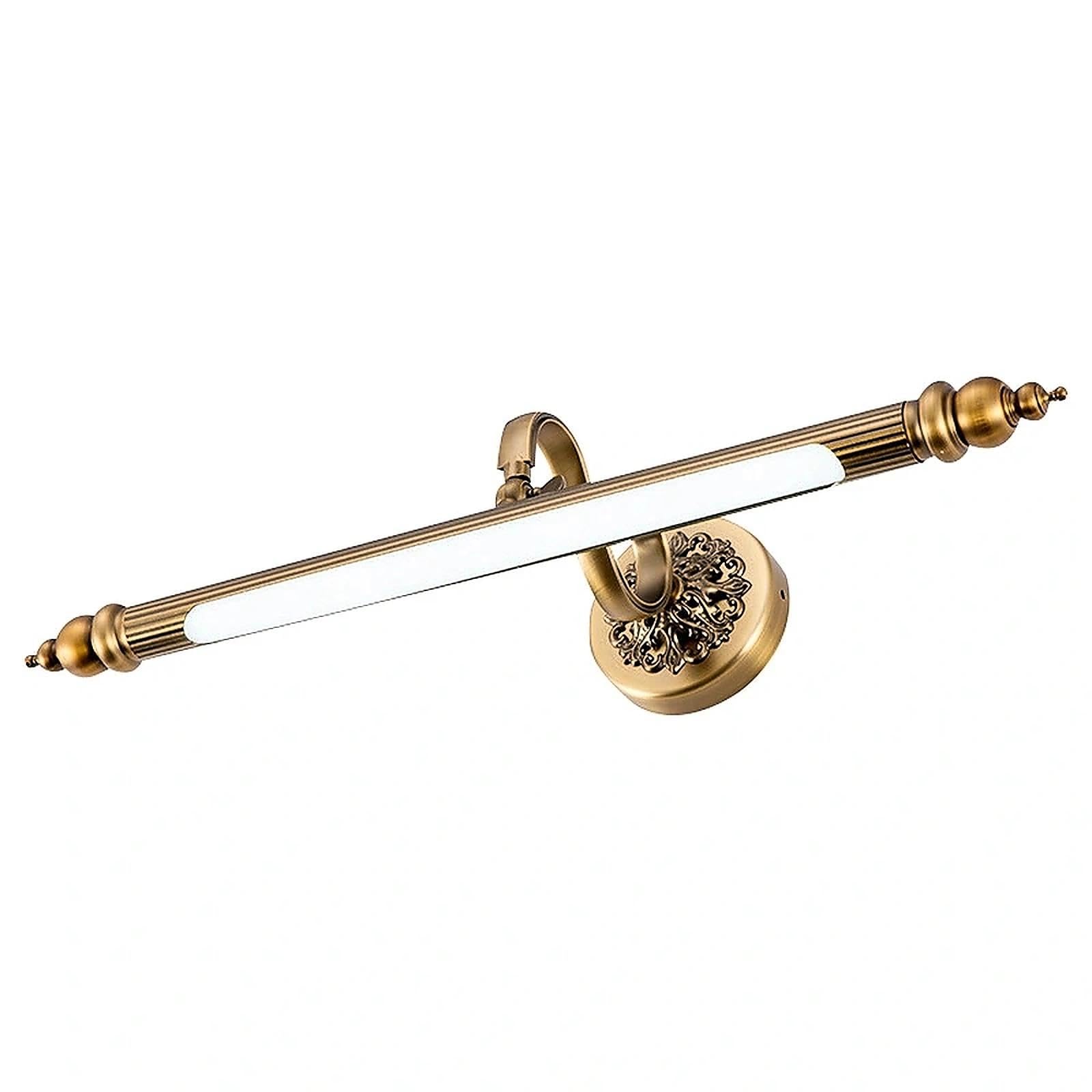Generico Applique Vintage LED Specchio Bagno 51cm 12W, Lampada da Parete Orientabile Girevole, Impermeabile IP44, Luce per Trucco e Quadri, Bronzo