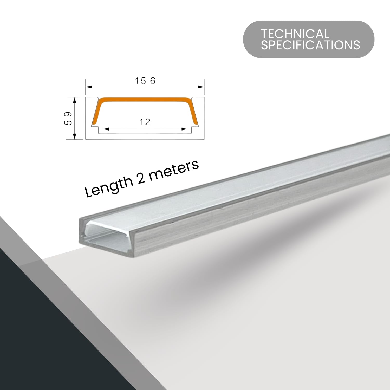 Pack De 5 Profils LED Encastrables En Aluminium 2 M - Finition Bronze Doré - Éclairage Intérieur Moderne & Facile à Poser