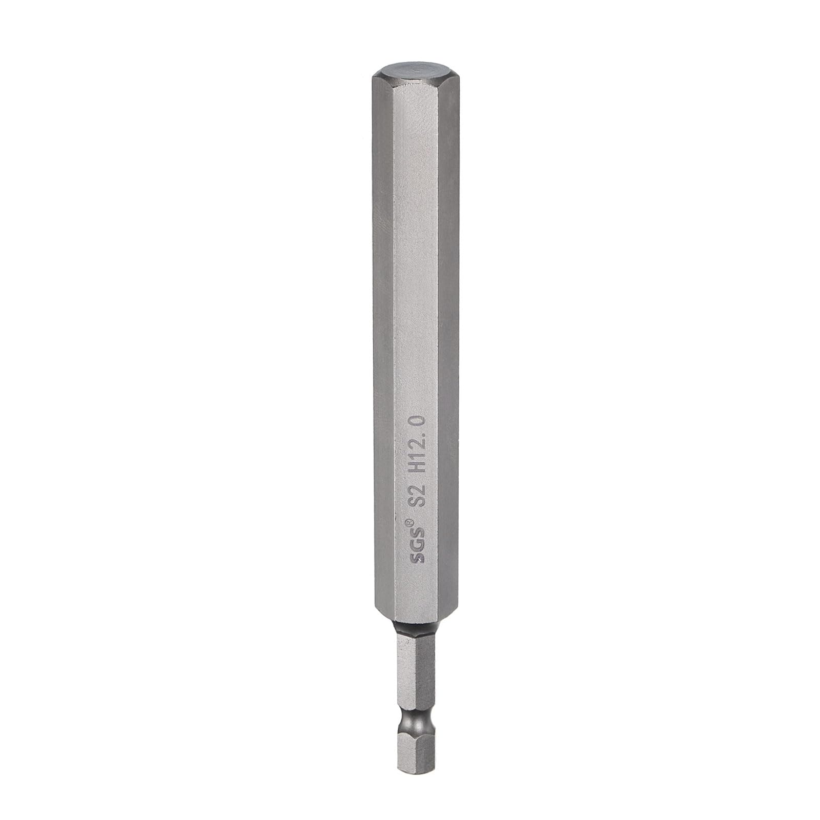 sourcing map H12.0 Hex Head Drill Bit Wrench 12mm Metric Flat Tip 1/4" Hex Shank 135mm (5.3") Long Magnetic Hexagonal Screw Driver Socket Industrial Screwdriver Power Bits