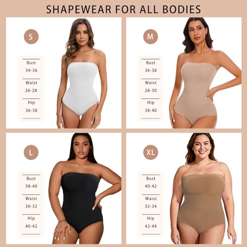 Image of Strapless Shapewear for Women Tummy Control Triangle Bodysuit Body Shaper