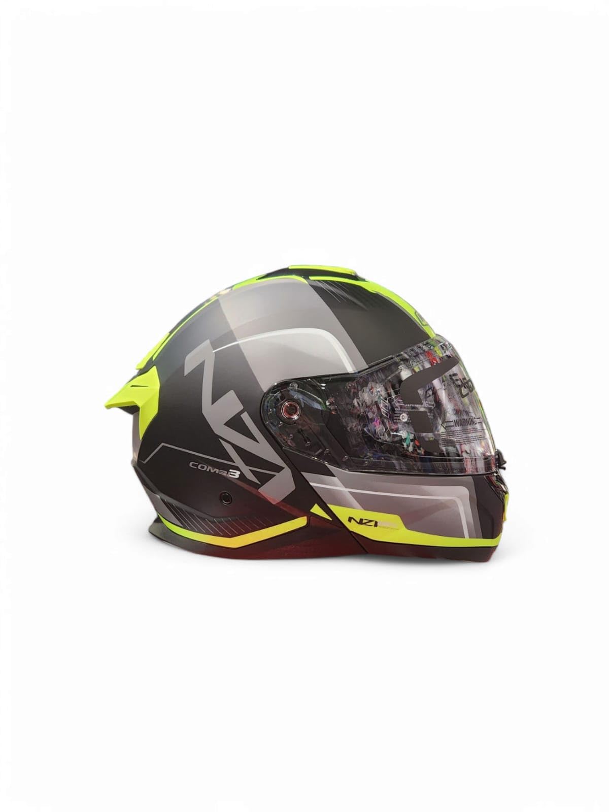 Casco Moto Modular NZI Combi 3 ORBE Negro Antracita Amarillo HOMOLOGACION 22.06 Talla L