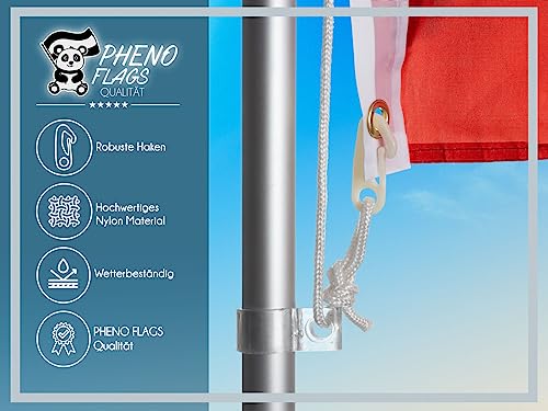 PHENO FLAGS 15m Fahnenseil für Fahnenmast mit Haken - hochwertiges Fahnenseil - 15 Meter langes Flaggenseil für den Outdoor-Einsatz – Bild 5
