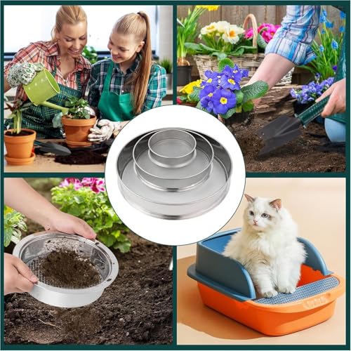 Tamis de jardin compost terreau passoire métallique robuste 3pcs - 5