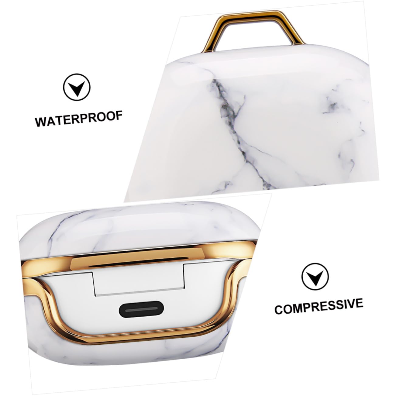 jojofuny 3piezas Funda Protectora Portátil De Mármol para Buds Live Resistente Al Agua y Cierre Seguro y Diseño