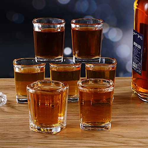 35 pcs Heavy Base Shot Glasses Bulk 2.2 oz Square Shot Glasses Set for Vodka, Whiskey, Tequila, Espressos, Spirits & Liquors