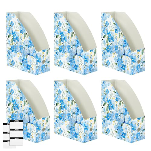 Organiseur de bureau fleurs bleues au format idéal