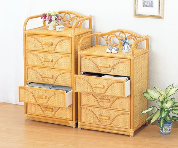 Amazon｜ラタンチェスト 籐家具 引き出し4杯タイプ 50センチ幅 引出し