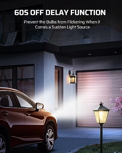 dewenwils light sensor socket e26e27 socket adapter automatic dusk to dawn double sensors for porchwall light fixtures compatible with incandescentcflledhalogen 2 pack white etl listed