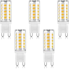 Kit 5 Lâmpadas LED G9 5W Bivolt Branco Quente 3000k Amarelada Para Lustres Pendentes Arandelas Iluminação Decorativa Econômica Bivolt