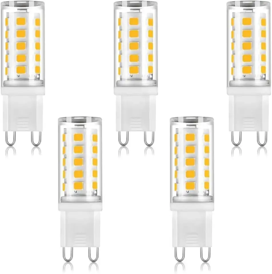 Kit 5 Lâmpadas LED G9 5W Bivolt Branco Quente 3000k Amarelada Para Lustres Pendentes Arandelas Iluminação Decorativa Econômica Bivolt