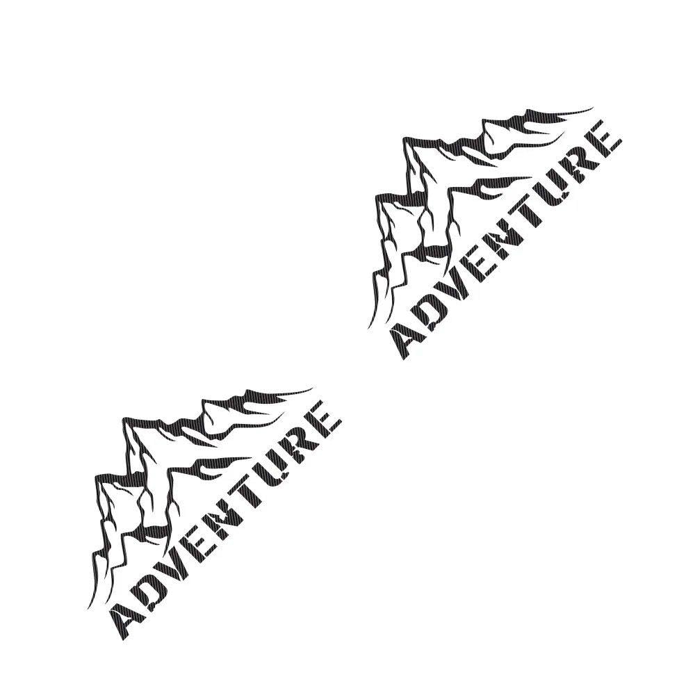 Car Stickers Mountain Adventure Edition Decoration for RV Camper Van Motorhome Caravan(Carbon Fiber)