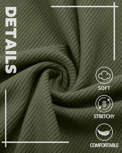 Riyiper 3 Pack Women's Half Sleeve Top Elbow Length Ribbed Cotton T Shirt Women V Neck Summer Tee Slim Fit Casual Blouses4