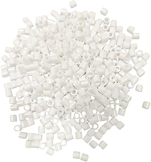 Cuentas para Planchar 6000 Piezas (5mm), Pixel Beads, Cilindros de Plástico para Collares, Muñecos, Manualidades, DIY, (Blanco 6000p)