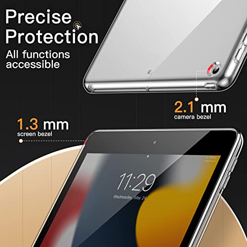 Image of JETech Cover Case for iPad 9 /8 /7 (10.2-Inch, 2021 /2020 /2019 Model, 9th /8th /7th Generation), Soft TPU Transparent Slim Shockproof Tablet Cover (Clear)