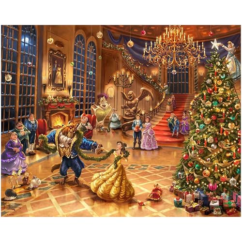 Thomas Kinkade Disney Beauty and The Beast (Beauty & The Beast Christmas Celebration, 8
