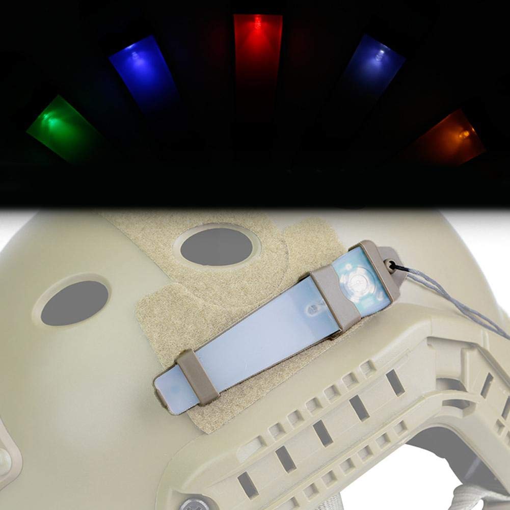 Luz LED Para Casco Táctica – Linterna De Identificación Con Modos Fijo E Intermitente, Batería CR2032 (100 H), Resistente Al Agua IP67, Para Ciclismo Y Senderismo