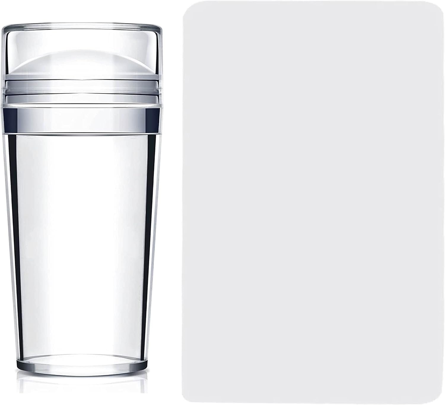 Makena nail stamper, nail silicone stamper French Double Sided Nail Art Transparent Transparent Silicone Jelly Stamp with Scraper DIY Nail Art Decorative Nail Art Stamp (one-sided)