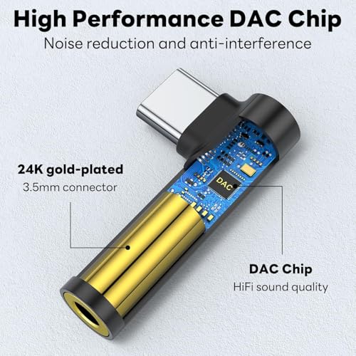 Image of iQOO Type C to 3.5mm Audio Jack Adapter | USB-C to Aux Headphone Converter with DAC Chip | Supports Mic & Volume Control | Compatible with iQOO 13, Neo 10, Z10, Vivo & Android