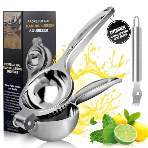 DYDHRER Exprimidor Limon,Exprimidor de Naranjas Manual,Exprimidor de Limones Manual Anticáustico,Esprimidores Manual,Incluye Rallador Limon,Exprimidor Limon Manual de 7cm Diámetro para Cocina,Bar