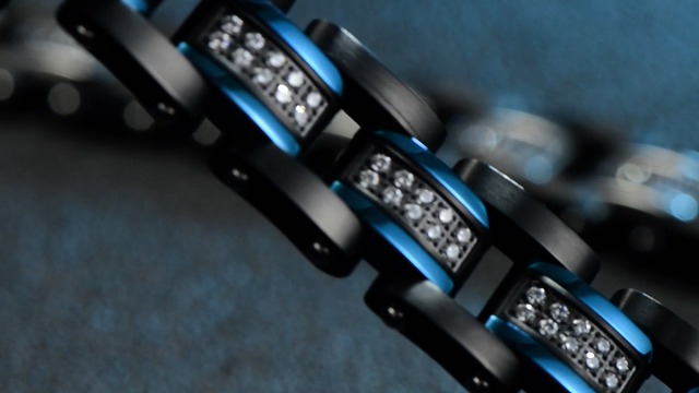 Pulsera unisex estilo hip hop con brillantes y tonos dos colores miniatura 7
