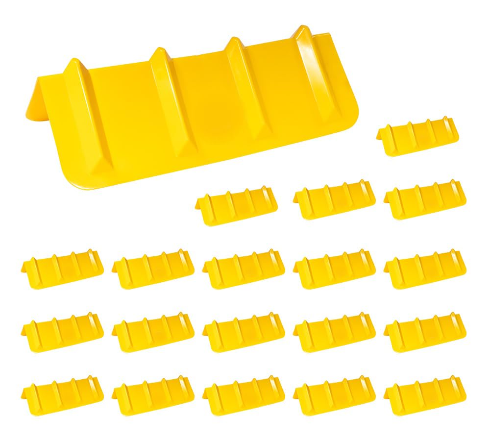 Mytee Products 20 Pack 8"x8"x36" Yellow Flatbed Corner Protector - V Shaped Edge Guard for Tie-Down Winch &amp; Ratchet Straps - Plastic Corner Protector for Flatbed Trailer Cargo Load