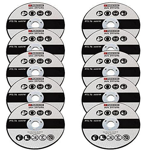Parkside Lot de 10 disques abrasifs à tronçonner sans fil PWSA 12 B1 LIDL IAN 312027 - Pour meuleuse d'angle sans fil Parkside Cover