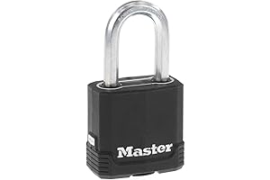 Master Lock Magnum Heavy Duty Outdoor Padlock with Key, Weather Resistant Body...