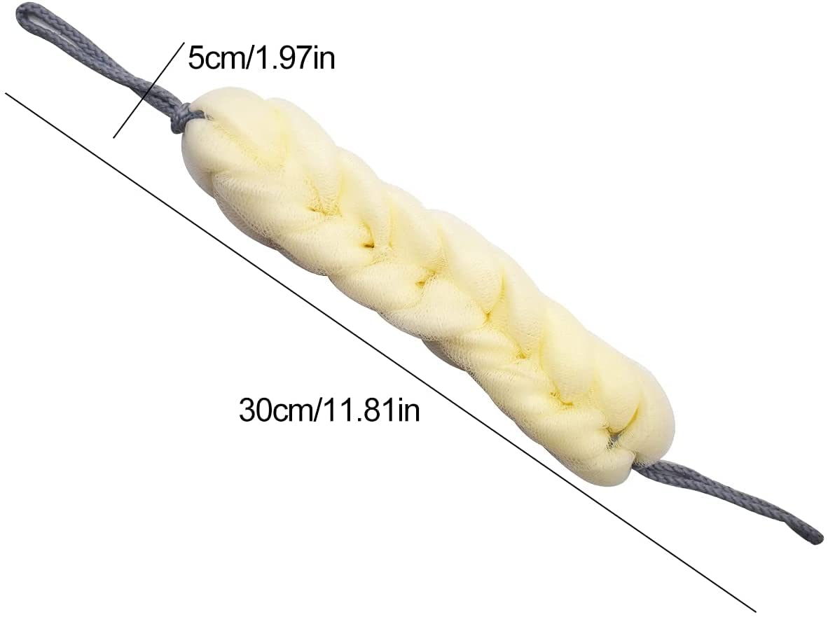 Esponja de baño para Adultos, depurador Trasero Malla elástica Esponja de Ducha Trenzada esponjada de Masaje Exfoliante Suave para Hombres matrimonios de baño de baño Damas Matorrales,5pcs