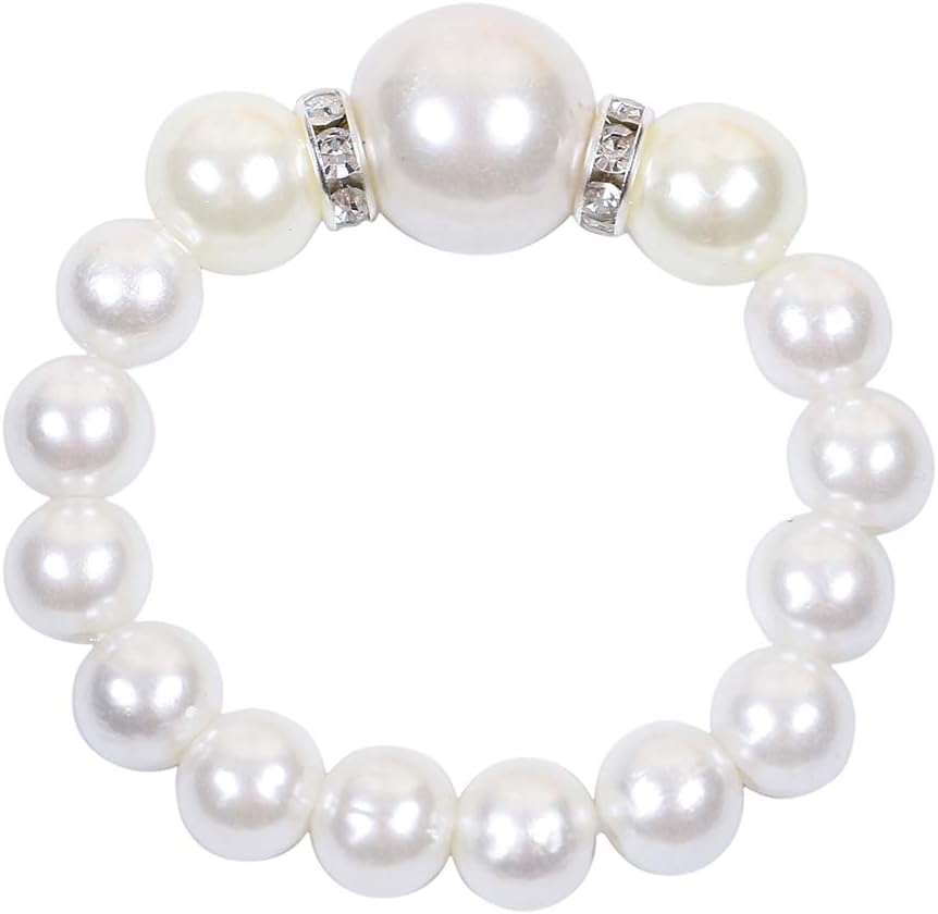 ZiDeTang 20Pcs Pearl Rhinestones Napkin Ring for Table Decoration Serviette Holder Party Decoration D