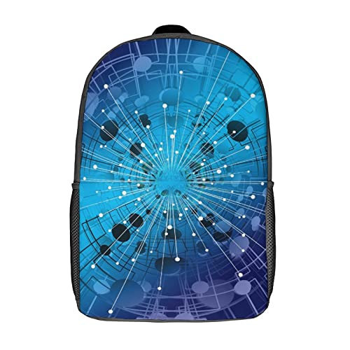 Sac à dos imprimé 3D bleu avec bretelles confortables pour garçon et fille