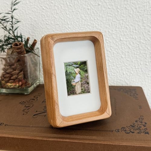 Mesnt Marcos de fotos, 7,5 x 10 cm, de madera, rectangular, para fotos, carteles, documentos, diploma de graduación, vertical, mesa, madera y acrílico