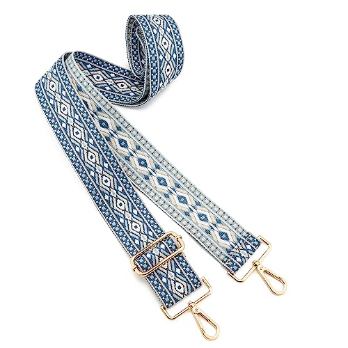 Image of Wide Shoulder Strap Adjustable Replacement Belt Guitar Style Crossbody Bag Handbag Strap Multicolor Canvas Straps(Wide:2in)(Color16)