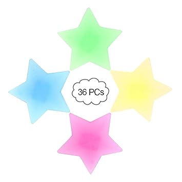 Bicycle Spoke Decorations, Colorful Bike Wheel Spoke Beads Plastic for Bicycle Decors(36PCS- Five-Pointed Star)