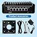 Glovary Firewall Mini PC Quad Core N150, DDR5 8GB RAM 256GB NVMe SSD, 6 x 2.5GbE i226V LAN Fanless Computer Hardware, Micro Router Appliance, AES-NI, OPNsense, TypeC Port, TF Card Slot