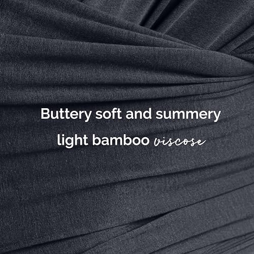 Image of Boba Baby Wrap Carrier - Original Baby Sling Carrier for Newborns (7-35 lbs), Soft, Secure, Hands-Free & Ergonomic, Ideal for Comfortable Bonding, New Parents (Serenity Charcoal)