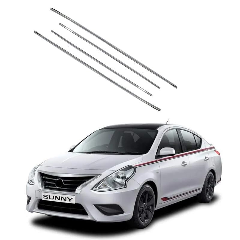 AutoDream Car Window Lower Garnish Stainless Steel Chrome Finishing for Nissan Sunny Set of 4PCS-image-35