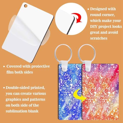 Porte-clés sublimation blanc double face pour personnaliser vos accessoires et cadeaux DIY