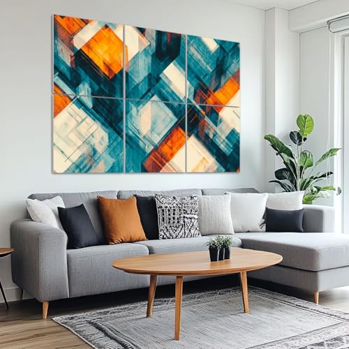 Paquete de 6 paneles acústicos decorativos autoadhesivos para estudio y oficina, 72"x48", con diseño abstracto y capas transparentes miniatura 6