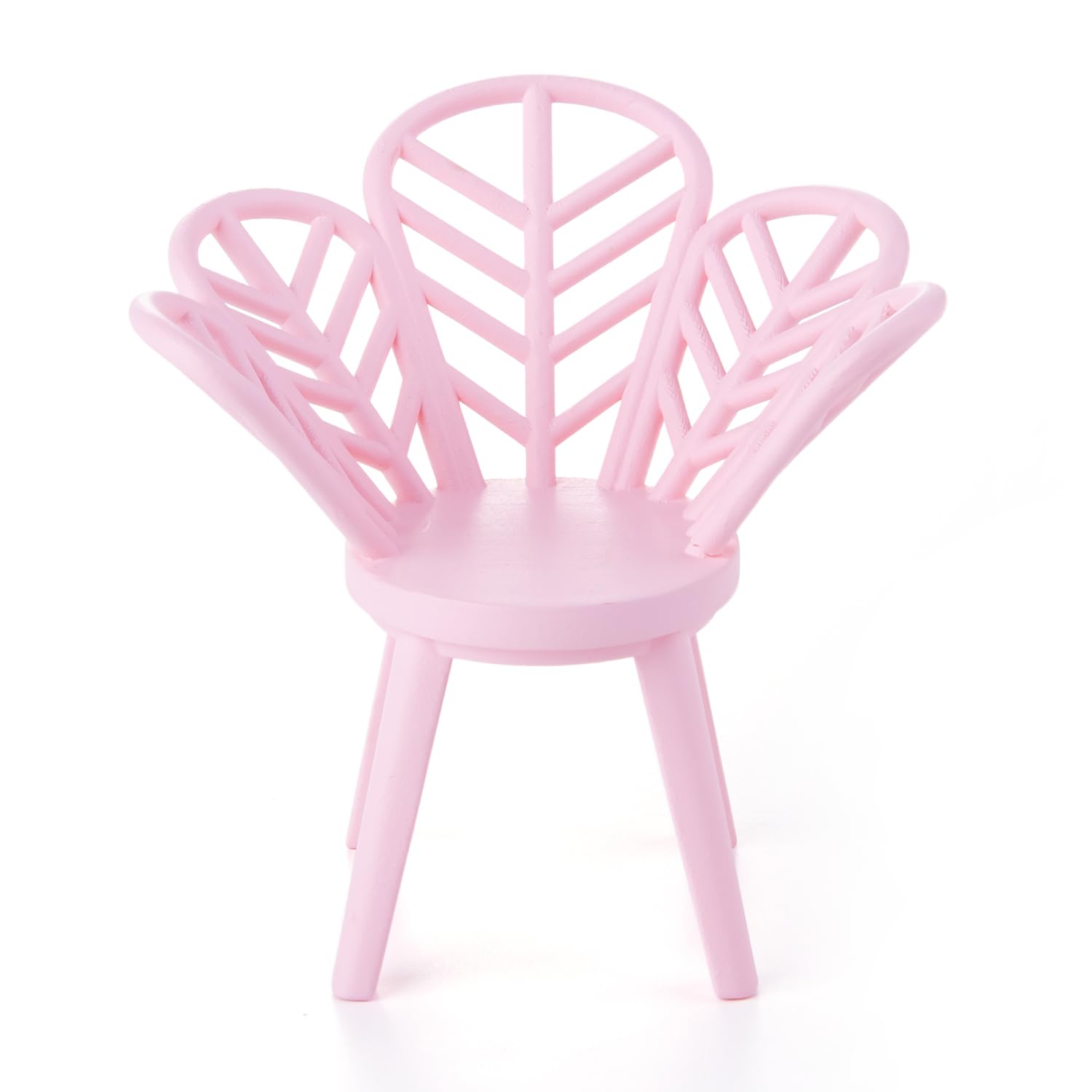 Minamzee 1:12 Miniature Flower Shape Chair, Dollhouse Mini Resin Furniture Accessories for Dining Room Garden, Living Room