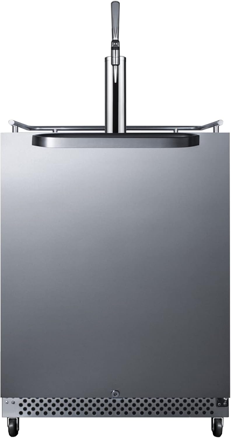 Summit Appliance SBC696OSNCF 24" Wide Built-In Outdoor Nitro-Infused Coffee Kegerator, Weatherproof, Full-sized Coffee Dispenser, Automatic Defrost, Digital Thermostat, Casters, Open Door Alarm